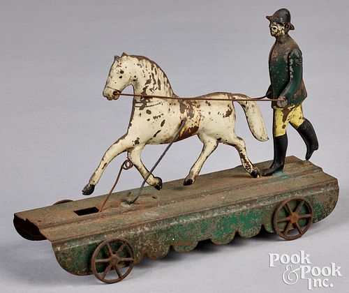 FALLOWS PAINTED TIN HORSE TRAINER