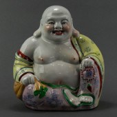 FAMILLE ROSE FIGURE OF BUDAI F
