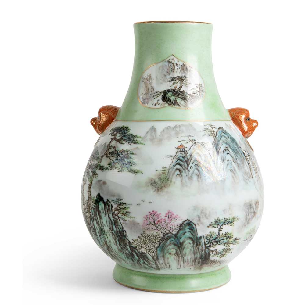 FAMILLE ROSE 'LANDSCAPE' VASE
