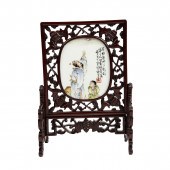 Famille Rose Porcelain Panel a