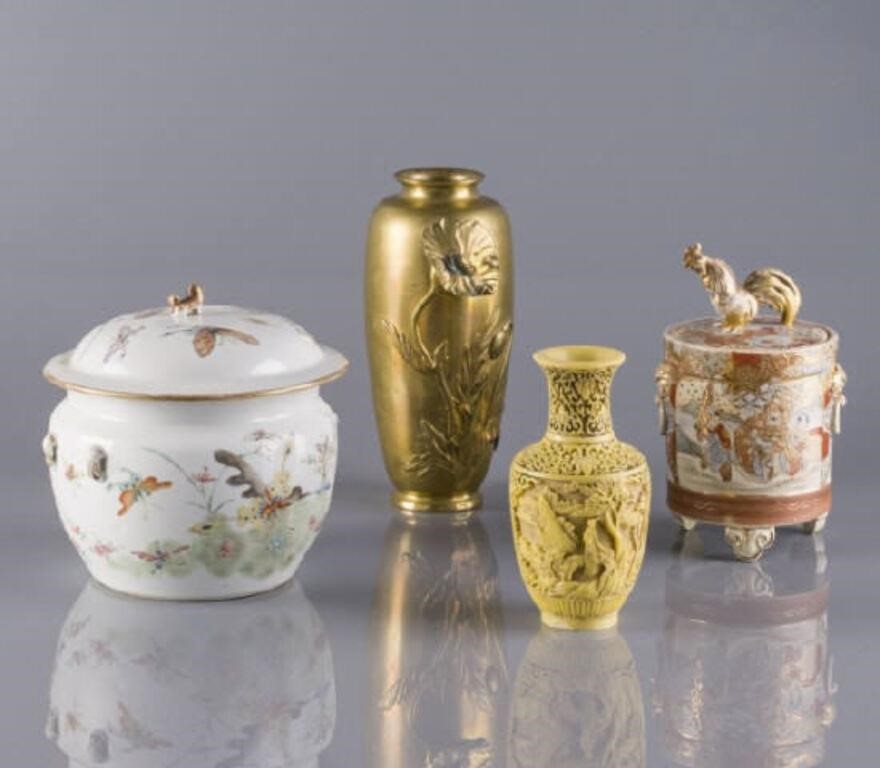 FAMILLE ROSE POT, SATSUMA JAR &