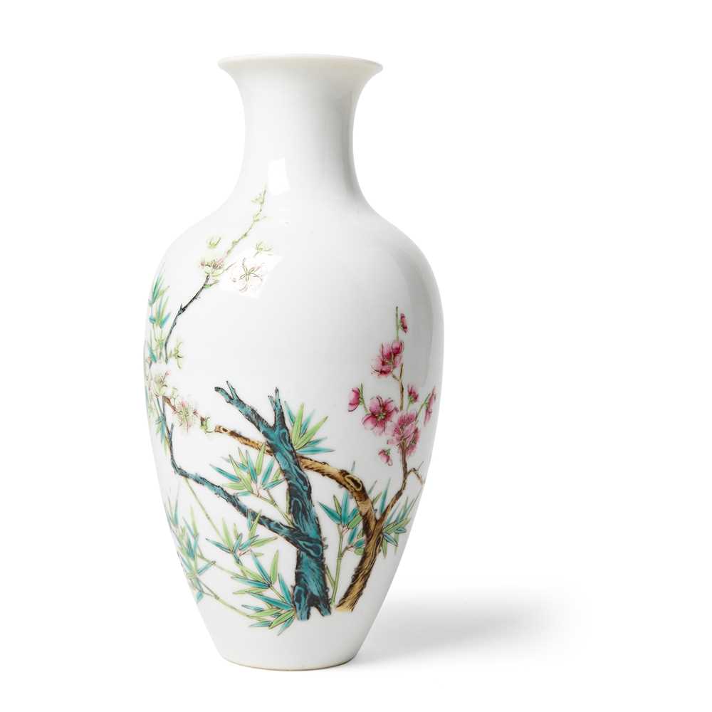 FAMILLE ROSE 'PRUNUS AND BAMBOO'