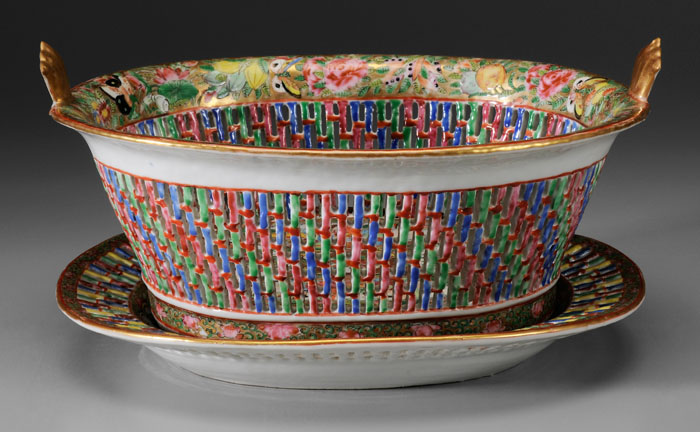Famille Rose Reticulated Basket,