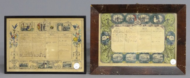 Family records dated 1876 and 1862.