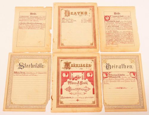 FAMILY REGISTERS FROM OLD