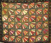 FAN PIECEWORK AND EMBROIDERED