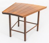 FAN SHAPED TEAK OCCASIONAL TAB