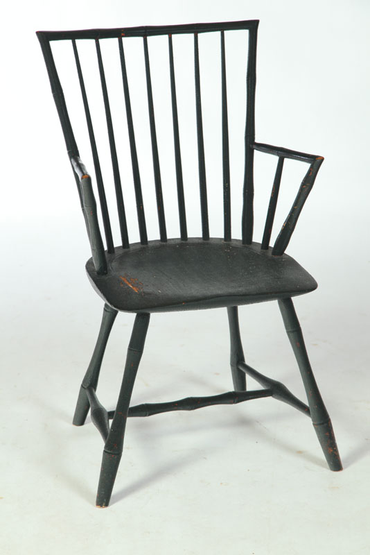 FANBACK WINDSOR ARMCHAIR.  American