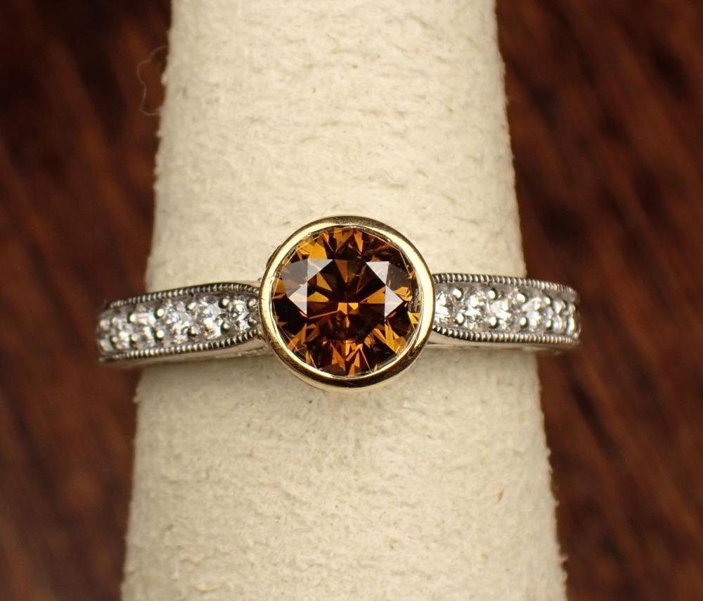 FANCY BROWN DIAMOND AND FOURTEEN