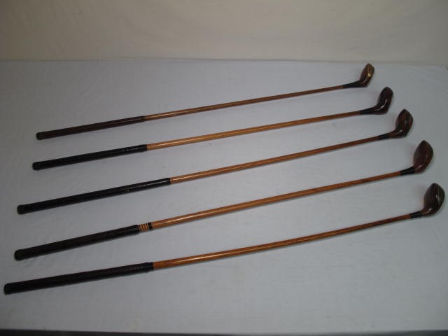 Fancy face wood shaft golf clubs. 5
