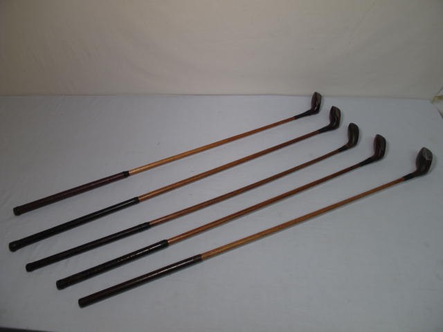 Fancy face wood shaft golf clubs. 5