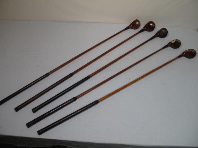 Fancy face wood shaft golf clubs. 5