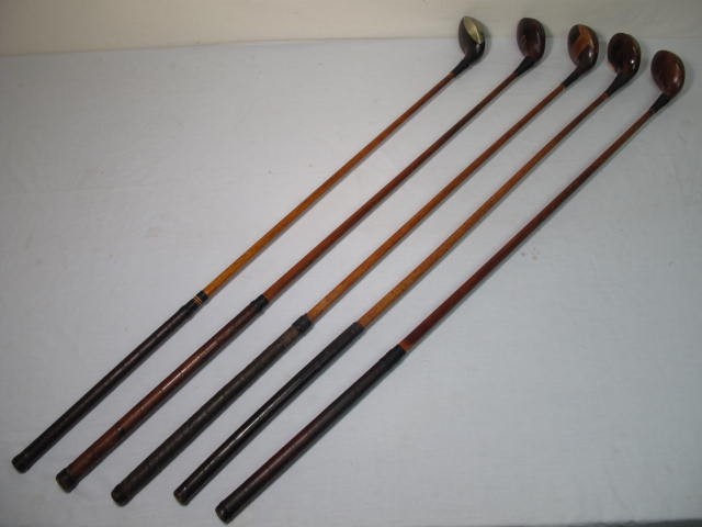 Fancy face wood shaft golf clubs. 5