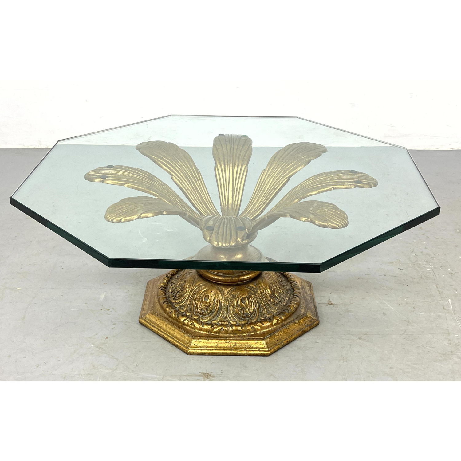 Fancy Gilt Glass Top Coffee