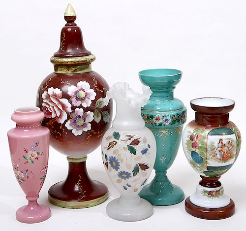 FANCY GLASS LOTA group of five