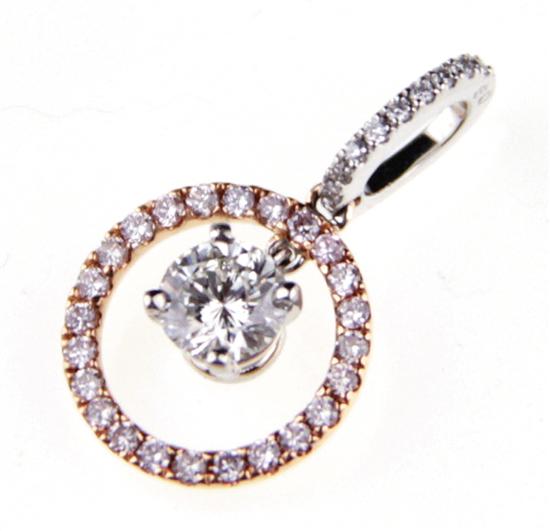 Fancy pink and colorless diamond