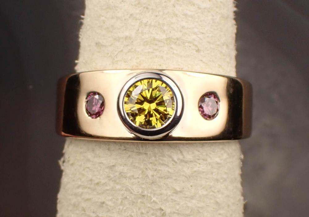 FANCY PINK AND YELLOW DIAMOND
