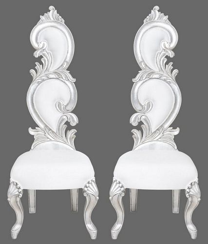 FANTASY ROCOCO SILVERED WOOD SIDE