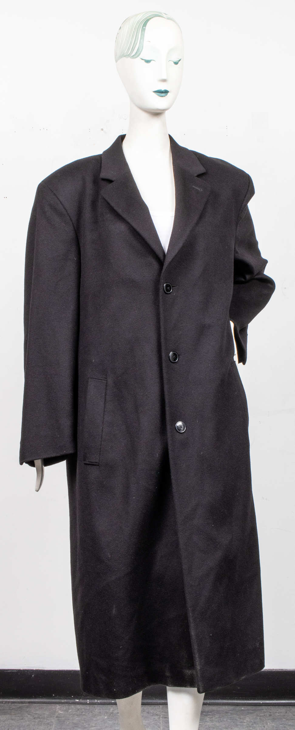 FA?ONNABLE BLACK CASHMERE LONG COAT