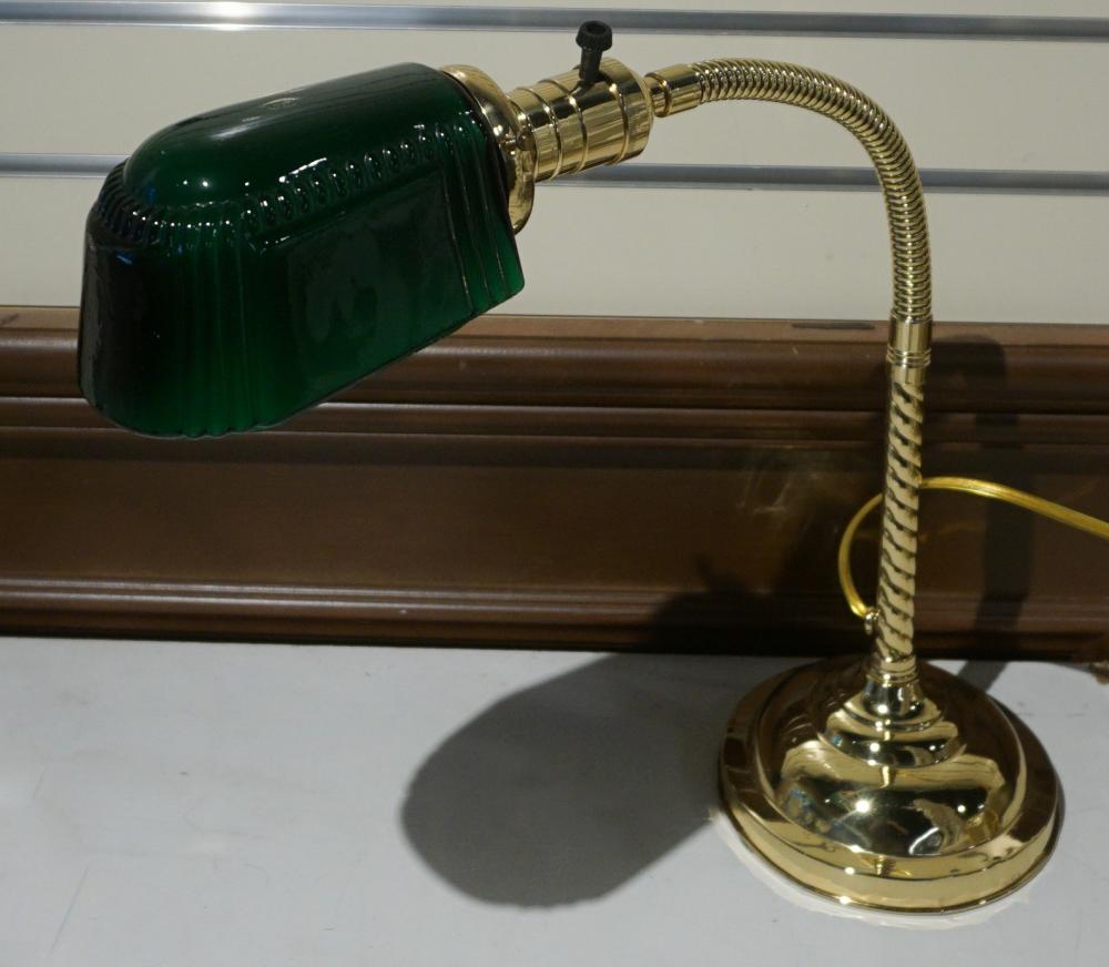 FARIES BRASS ADJUSTABLE GREEN GLASS