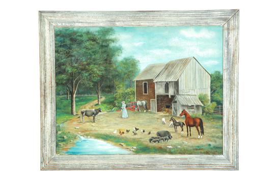 FARM SCENE WITH COWS SIGNED WILLIAM