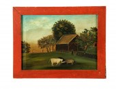 FARMSTEAD SCENE (AMERICAN SCHO
