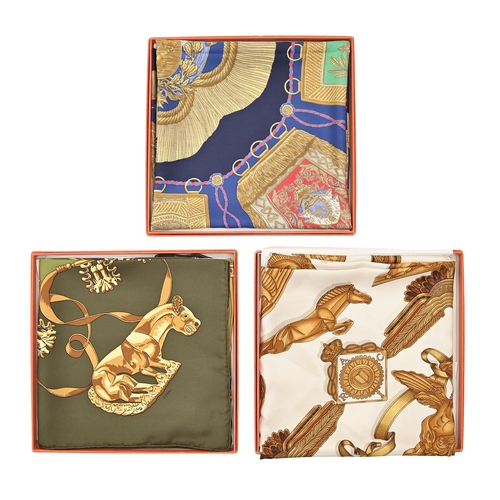 Fashion. Three Hermes printed