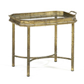 FAUX BAMBOO BRASS AND GLASS TR
