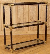 FAUX BAMBOO BRASS ETEGERE GLAS
