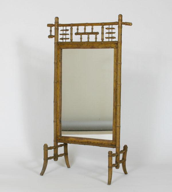 Faux bamboo firescreen/mirror;