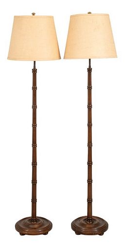 FAUX BAMBOO FLOOR LAMPS, PAIRPair