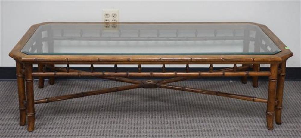 FAUX BAMBOO FRUITWOOD GLASS TOP