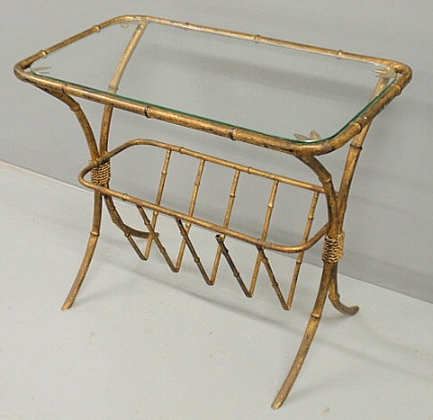 Faux bamboo gilt decorated metal