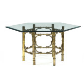 FAUX BAMBOO GILT METAL AND GLA