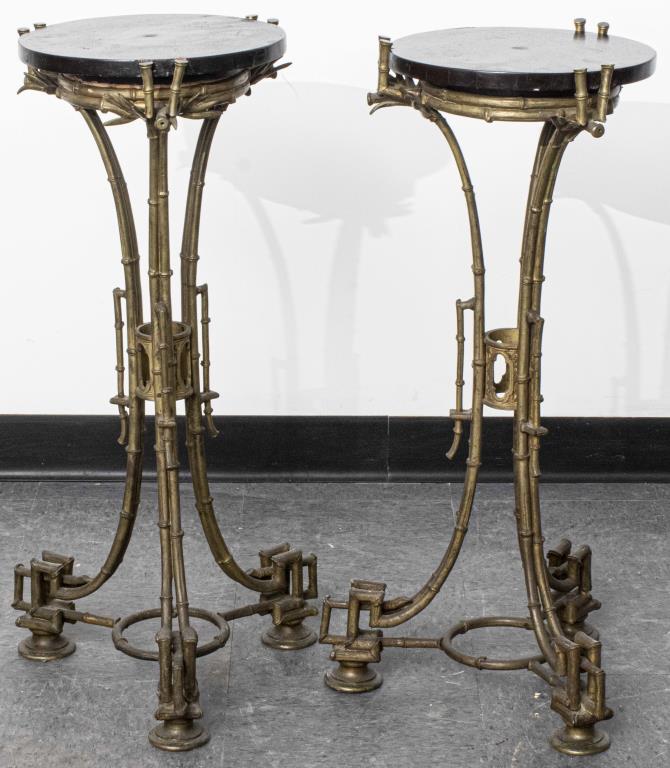 FAUX-BAMBOO GILT-METAL GUERIDONS,