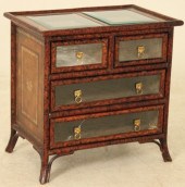 FAUX BAMBOO SPECIMEN CHEST W/