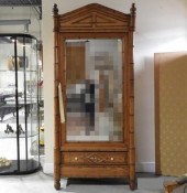 FAUX BAMBOO STYLED PINE ARMOIR