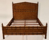 FAUX BAMBOO WOOD CARVED QUEEN