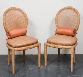 FAUX BOIS CANED BACK WICKER SE