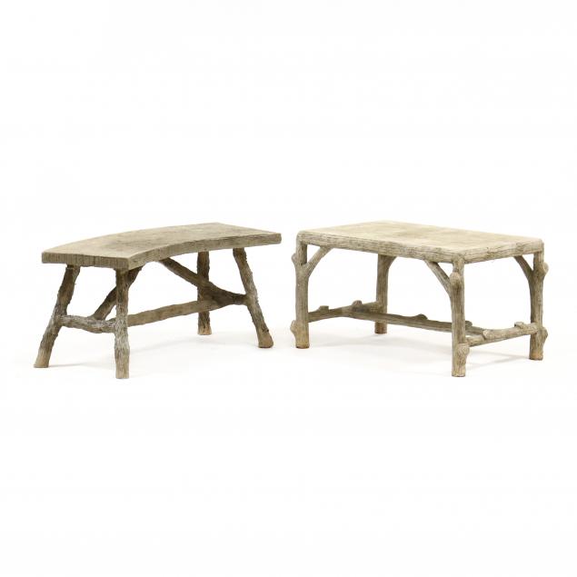 FAUX BOIS CAST STONE COFFEE TABLE