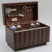 FAUX BOOKCASE BAR SET<br>Compr