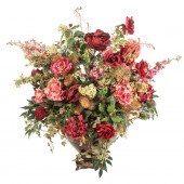 FAUX FLORAL ARRANGEMENT IN RED