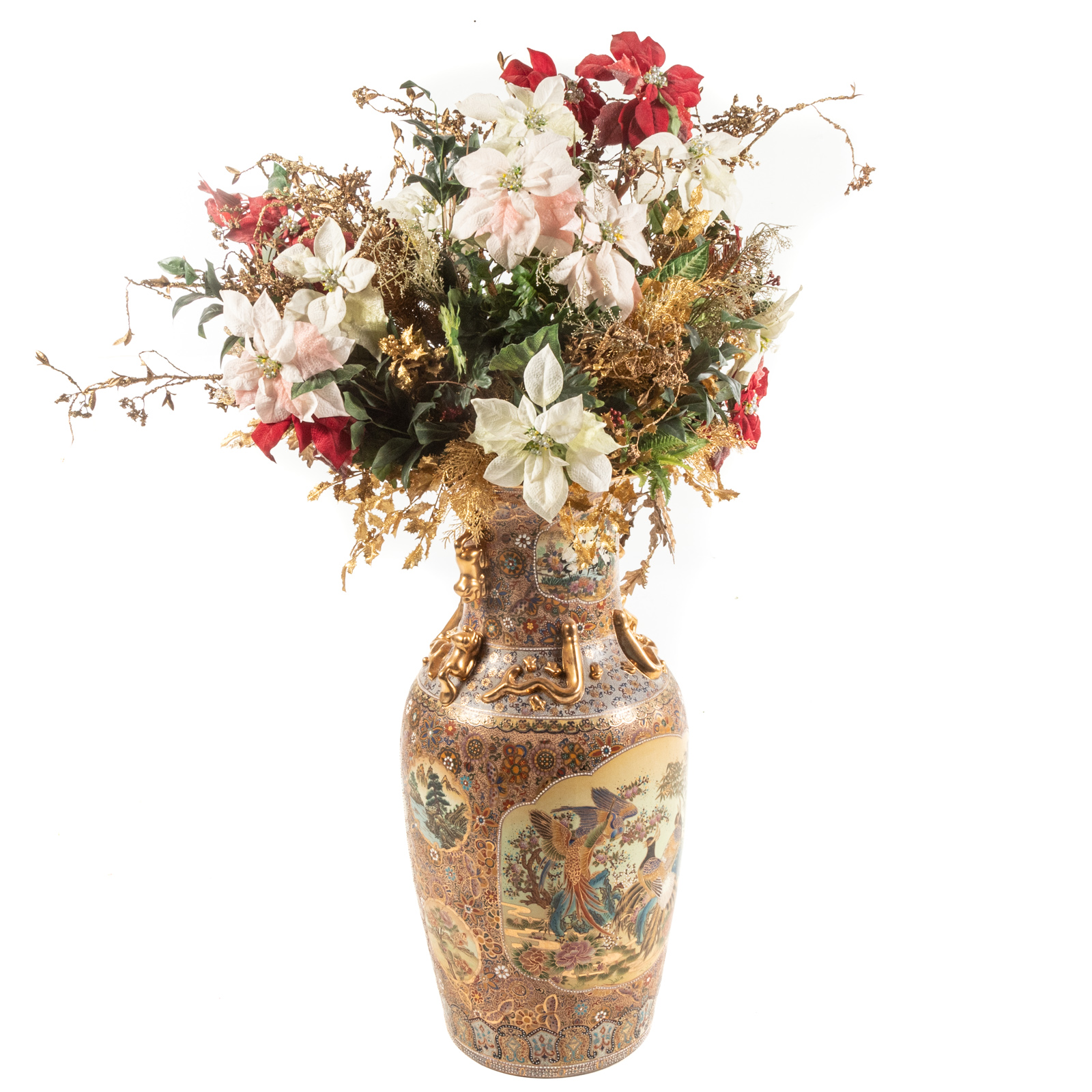 FAUX FLORAL HOLIDAY ARRANGEMENT
