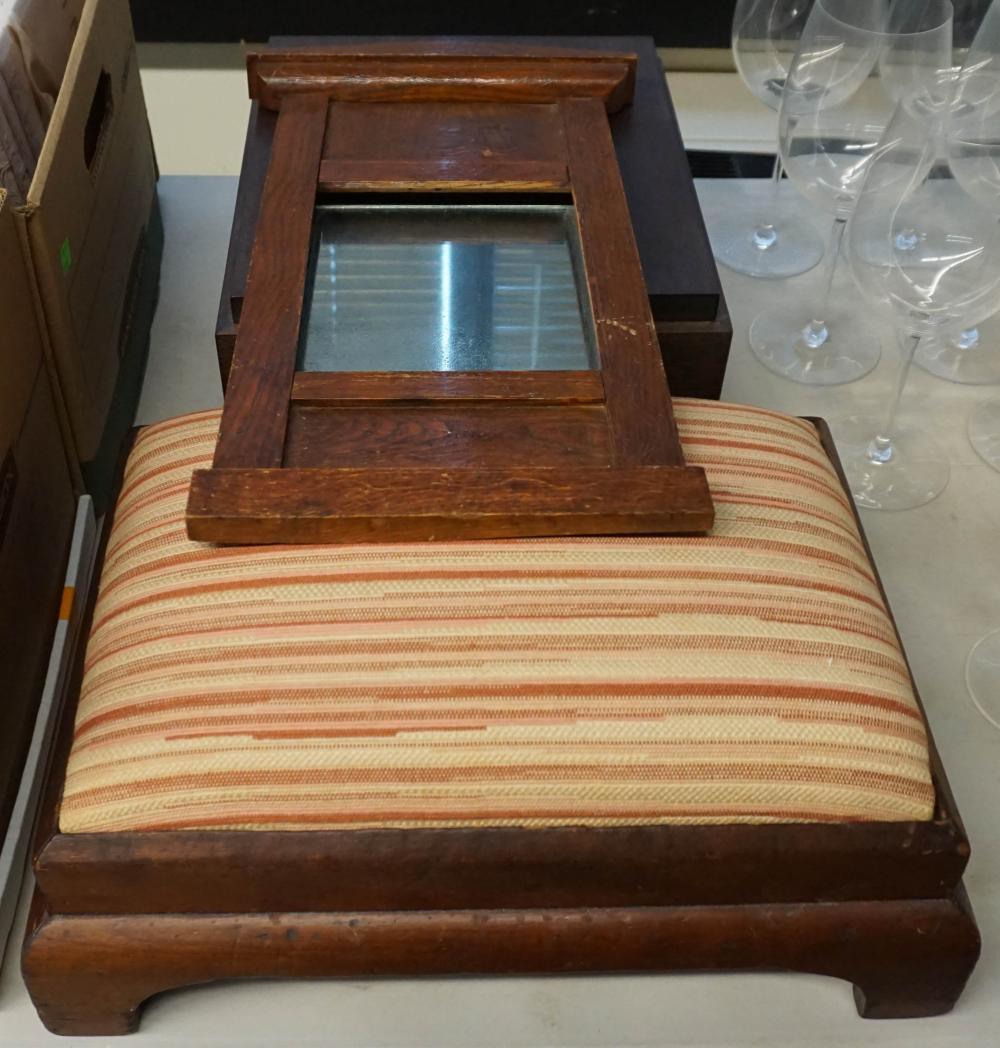 FAUX GRAIN PAINTED MIRROR, WOOD