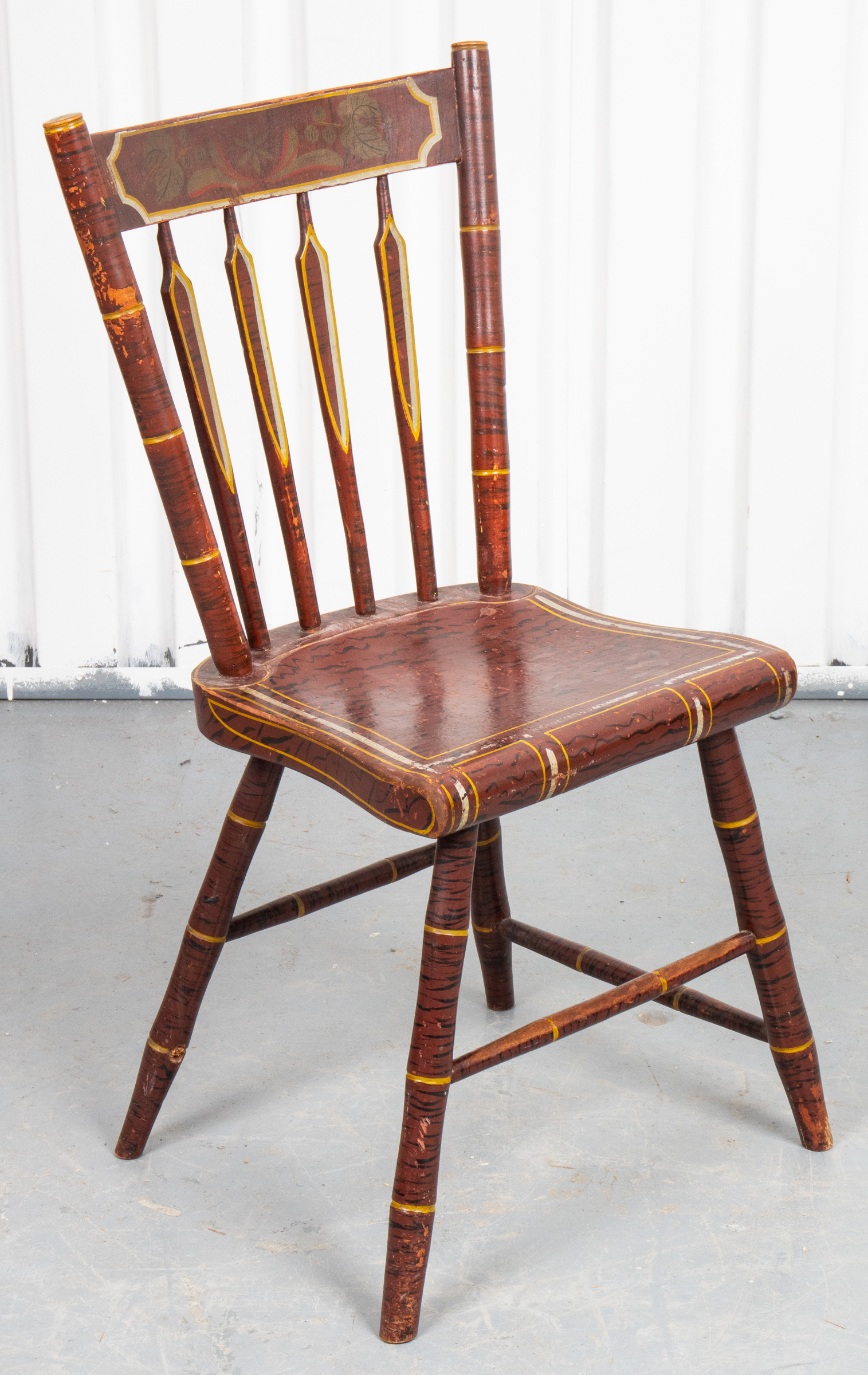 FAUX GRAIN PAINTED SIDE CHAIR