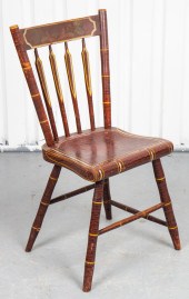 FAUX GRAIN PAINTED SIDE CHAIR