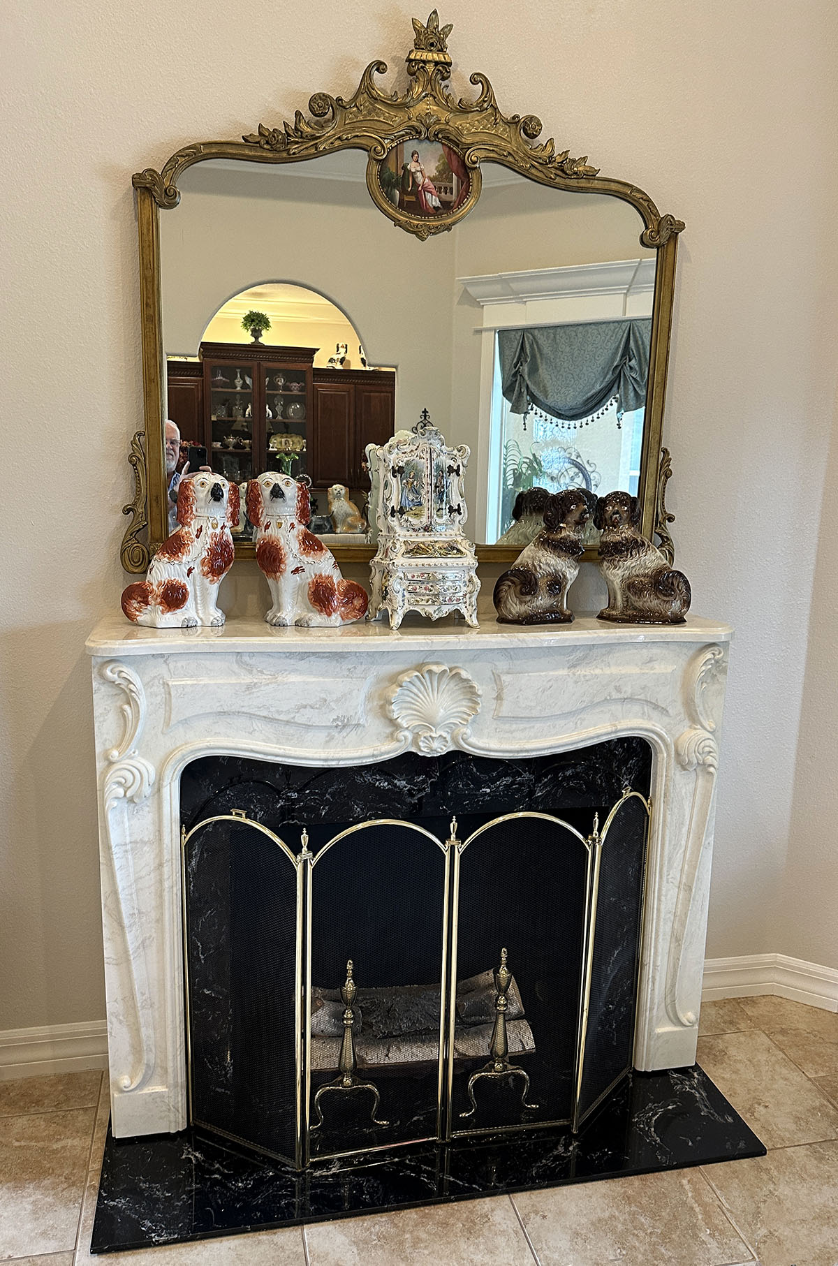 FAUX MARBLE FIREPLACE MANTLE,