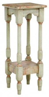FAUX MARBLE PAINTED WOOD PEDES