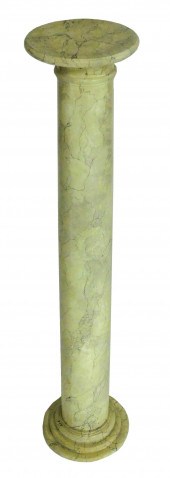 FAUX MARBLE PAINTED WOOD PEDES