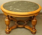 FAUX MARBLE TOP FRUITWOOD COFF
